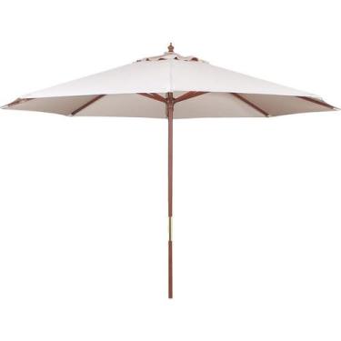 Imagem de Ombrelone Redondo em Madeira e Poliéster Bege sem Base 3 m Tramontina
