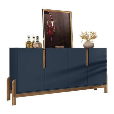 Imagem de Aparador Buffet Sala Lizz 170cm com Pés de Madeira Maciça - Casa D, Az