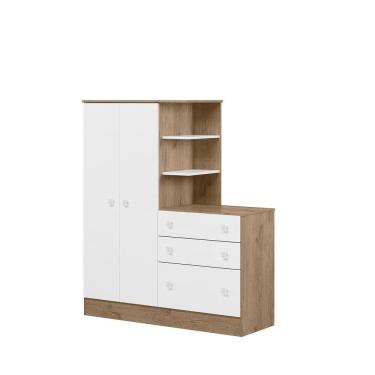 Imagem de Módulo Guarda-Roupa Com Cômoda Infantil 2 Portas 3 Gavetas 3 Prateleiras 4070 Doce Sonho