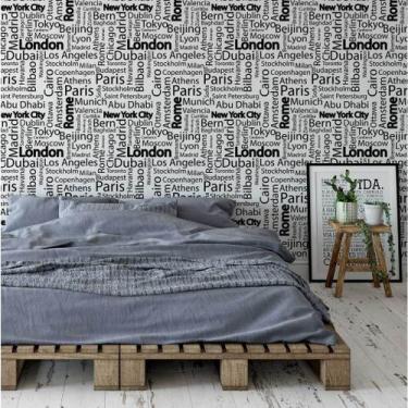 Imagem de Papel de Parede Temático Nomes de Cidades Famosas 2,5m - DEKAL DECOR
