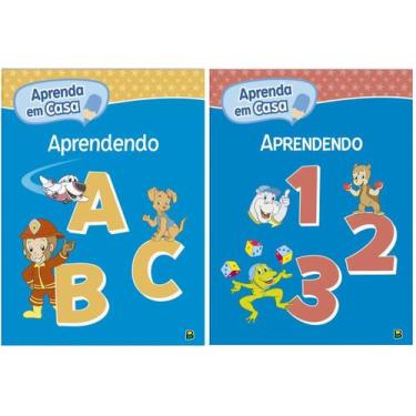 Imagem de Kit c/2 cartilhas - aprendendo o abc e 123 - ricamente ilustrado - bra