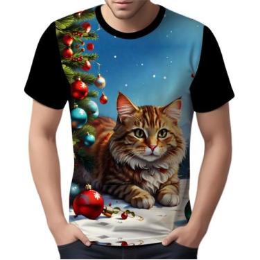 Imagem de Camisa Camiseta Tshirt Natal Festas Gato Gatinho Fofo Neve 4 - Enjoy S