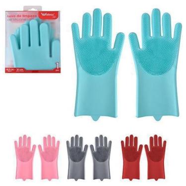Imagem de Luva com esponja de silicone longa colors - WELLMIX