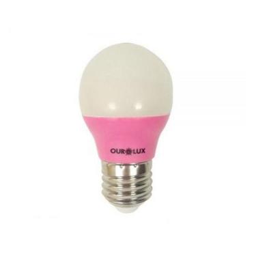 Imagem de Lâmpada Super Led OuroLux Bolinha Colors 3W, Rosa
