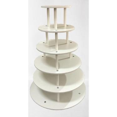 Imagem de Jg de suporte red. para bolo tipo de banquinho mdf 6 pçs 9mm - DAPRAÇA