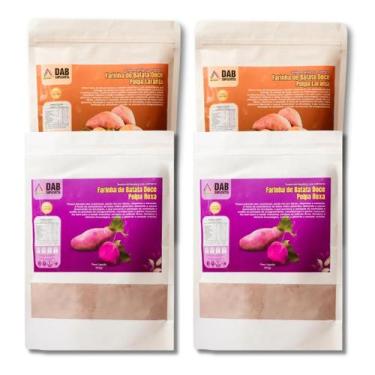 Imagem de Kit 4 Un Farinha Batata Doce Polpa Laranja e Roxa Pó 1.8kg - DAB Suple