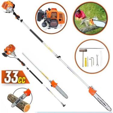 Imagem de Motosserra de Altura Podador De Galhos a Gasolina Vulcan VP3300 L Motor 2 Tempos 33cc 1,5hp com Extensor 2,90 Metros