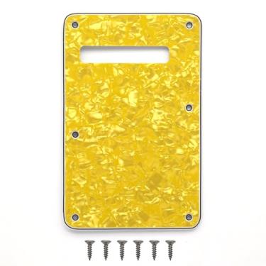 Imagem de Placa traseira de guitarra com 6 furos Strat Tremolo para Fender USA/Mexican Standard Stratocaster (pérola amarela)