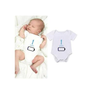 Imagem de Kit adesivo Loading azul 12 meses mesversario bebe para colar no body 