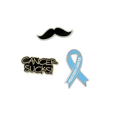 Imagem de PinMart Conjunto de alfinetes esmaltados para conscientização do câncer de próstata e bigode, 1, Esmalte