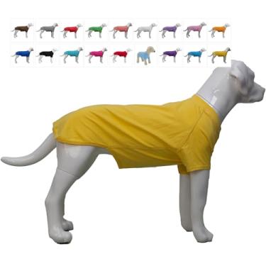 Imagem de Lovelonglong Roupas para animais de estimação, camisetas básicas em branco para cães médios e pequenos, amarelo GG