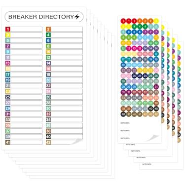 Imagem de Etiquetas de painel de disjuntor de 16 folhas, etiquetas de painel disjuntor de números de adesivos de caixa elétrica, número de adesivos elétricos, adesivo central de carga à prova d'água, durável