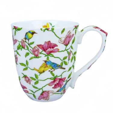 Imagem de LJIMICAORO Caneca floral de porcelana óssea de 368 g Canecas de café de osso China Canecas de chá de osso Canecas de Natal Presentes de aniversário para mulheres mães amigas colegas de trabalho