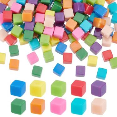 Imagem de BENECREAT 140Pcs 10 Colors Blank Dice, 0.33Inch Acrylic Dice Cubes Six Sided Blank Dice with Storage Box for Making Creative Dice, Board Game Props, Maths Teaching