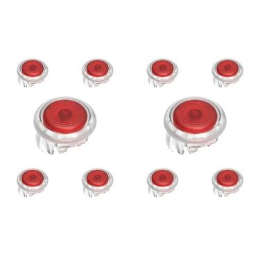 Imagem de （10PCS RED) 24MM clear Mechanical arcade punk buttons with cherry MX speed silver switches replacement for different arcade fighting stick controller box