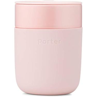 Imagem de W&P Caneca de café Porter Travel com manga protetora de silicone | Blush de 355 ml | Copo reutilizável para café ou chá | Caneca de cerâmica portátil com tampa de encaixe de pressão livre de BPA | Pode ir na lava-louças | Em movimento
