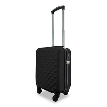 Imagem de Mala de Bordo Rígida PP, 8 KG, Com Rodas 360°, Cadeado com Segredo, Divisória Interna, D1PP (Preta A)