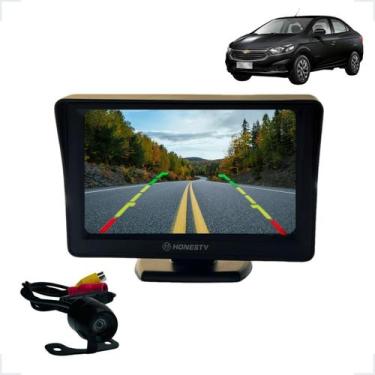 Imagem de Kit Monitor LCD 4.3 Polegadas Câmera de Ré Prisma 2006 2007 2008 2009 