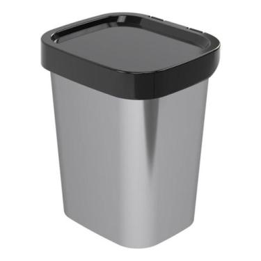 Imagem de Lixeira Cesto de Lixo Pia Banheiro 4,6L Multiuso Plastico Metalizada T