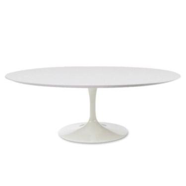 Imagem de Mesa De Jantar Tulipa Saarinen Oval 198x122 Cm Tampo Laqueado Cores Branco