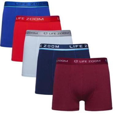 Imagem de kit com 5 Cueca Boxer Cuecas Box Microfibra  Life Zoom, Variada, M