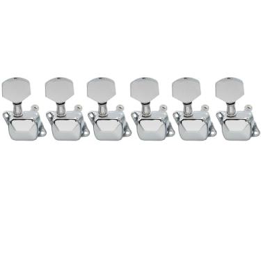 Imagem de Musiclily Jogo de Tarraxas Guitarra 6 em Linha Semi-Blindada para ST Squier Estilo,Cromado