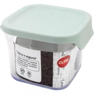 Imagem de Pote Hermético Quadrado de Plástico 500ml - Clink, Verde Água