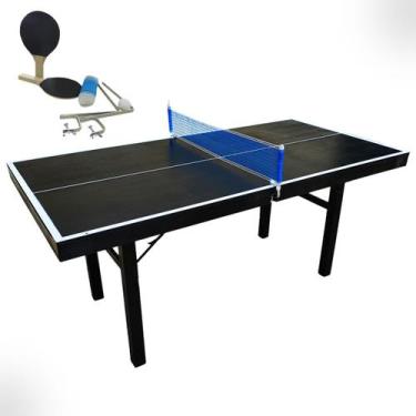 Imagem de Kit Mesa de Ping Pong Tenis de Mesa Juvenil MDF 15mm Com Raquete e Red