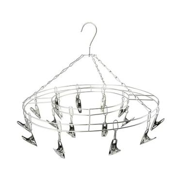 Imagem de Varal de Roupa Intima Meias Cueca Calcinha Inox(20 Clipes Redondo)