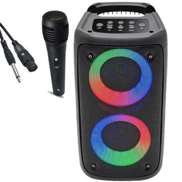 Imagem de Caixa De Som Bluetooth Potente Led RGB Portátil + Microfone - Easy Cas