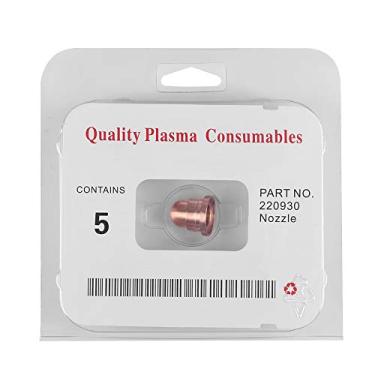 Imagem de Bicos cortadores de plasma, 5 peças, pontas de cortador de plasma de cobre, capa de eletrodos, ponta da tocha de plasma consumível para máquina de corte max65