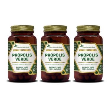 Imagem de Kit 3x Suplemento Alimentar Propolis Verde Extrato Puro 60 cápsulas Fl