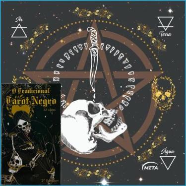 Imagem de Kit O Tradicional Taro Negro 22 Cartas Plastific + Toalha - META ATACA