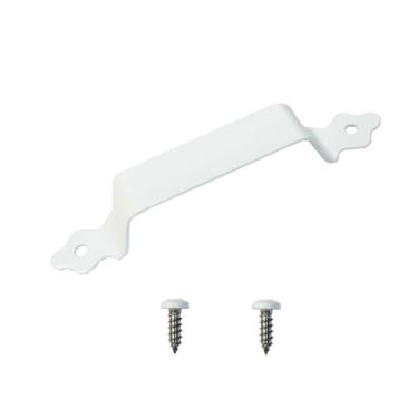 Imagem de ADVANTAGE INDUSTRIES Puxador de portão de aço inoxidável de 17,78 cm | Serve para todos os tipos de cercas | Tinta revestida com pó | Alça industrial | Branco (AD1005-SSW)