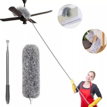 Imagem de Espanador De Pó Haste Flexível De Microfibra P Cabo Extensor Dobrável 