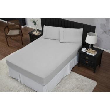 Imagem de jogo de lençol KING 4 pçs 600 FIOS MICROPERCAL AVELUDADO - SAFIRA ENXO