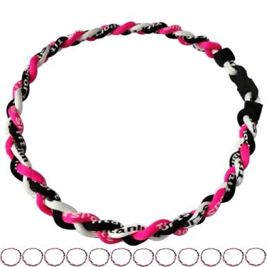 Imagem de Pacote com 12 colares de beisebol de corda de titânio tornado de corda de beisebol, 18", nylon e titânio, Sem Pedra Preciosa