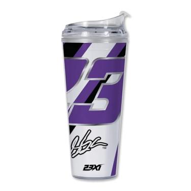 Imagem de Rico Industries Copo de acrílico NASCAR Racing Bubba Wallace 680 g com tampa articulada, copo de parede dupla oficialmente licenciado com canudo