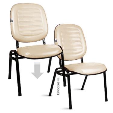 Imagem de 02 Cadeiras Empilhável para Igrejas Evangélicas Linha Holy Bege
