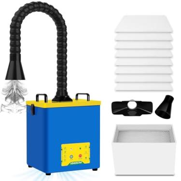 Imagem de KINGSOM Extrator de fumaça de solda 210 m³/h, extrator de fumaça de solda de sucção forte de 100 W com painel de ajuste de 3 velocidades para gravador a laser, soldagem de solda DIY, impressão 3D