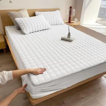 Imagem de Capa de Colchão Impermeável Matelado - ESSENCIA DO LAR, Branco, Queen