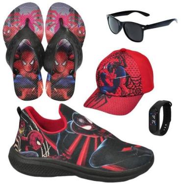 Imagem de Tênis Infantil Masculino Calce Fácil Escolar Menino Personagem +Chinel