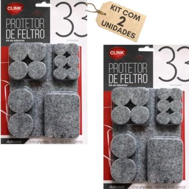 Imagem de Kit 2 Feltro Adesivo Protetor Cadeira Sofa Moveis Pesado Leve 66pç-Vende Mais