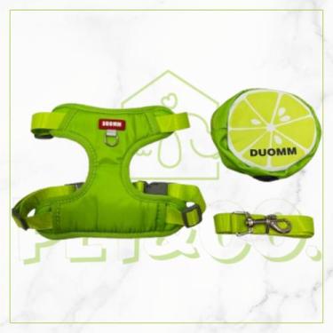 Imagem de Peitoral e Guia com Mochila Impermeável Coleira para Cachorros M e G -