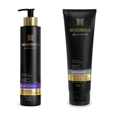 Imagem de Kit Matizante Shampoo E Máscara Cinza Bio Extratus Oficial