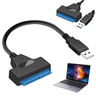Imagem de Cabo Sata para USB 9,06 polegadas 6gbps 22 pinos USB 2.0 para disco rígido externo Ssd HDD de 6 polegadas para adaptador USB LED para Sata para laptop, desktop, leitor de disco rígido