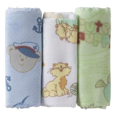 Imagem de Kit 10 Fraldas 5 Cueiros 2 Toalhas De Banho Menino - Dugu