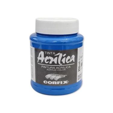 Imagem de Tinta Acrílica Fluorescente para Tela 250ml 1023 Azul Corfix, 1023 - A