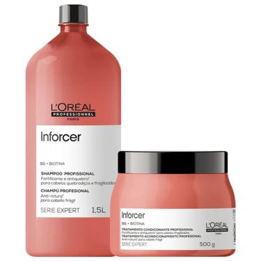 Imagem de Kit Loreal Inforcer Shampoo 1500ml + Máscara 500gr