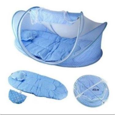 Imagem de Bolsa Que Vira Berço Portátil Mosquiteiro Happy Baby - oem, AZUL